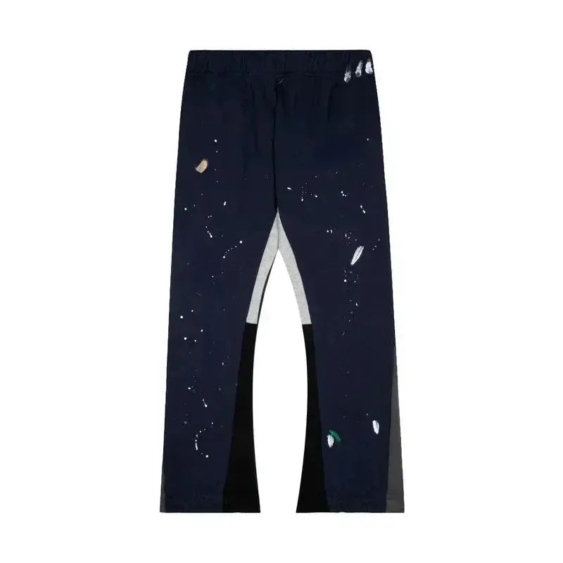 Pluto Retro Tie Dye Graffiti panel Flared Joggers Pluto Clo uk | Official Website