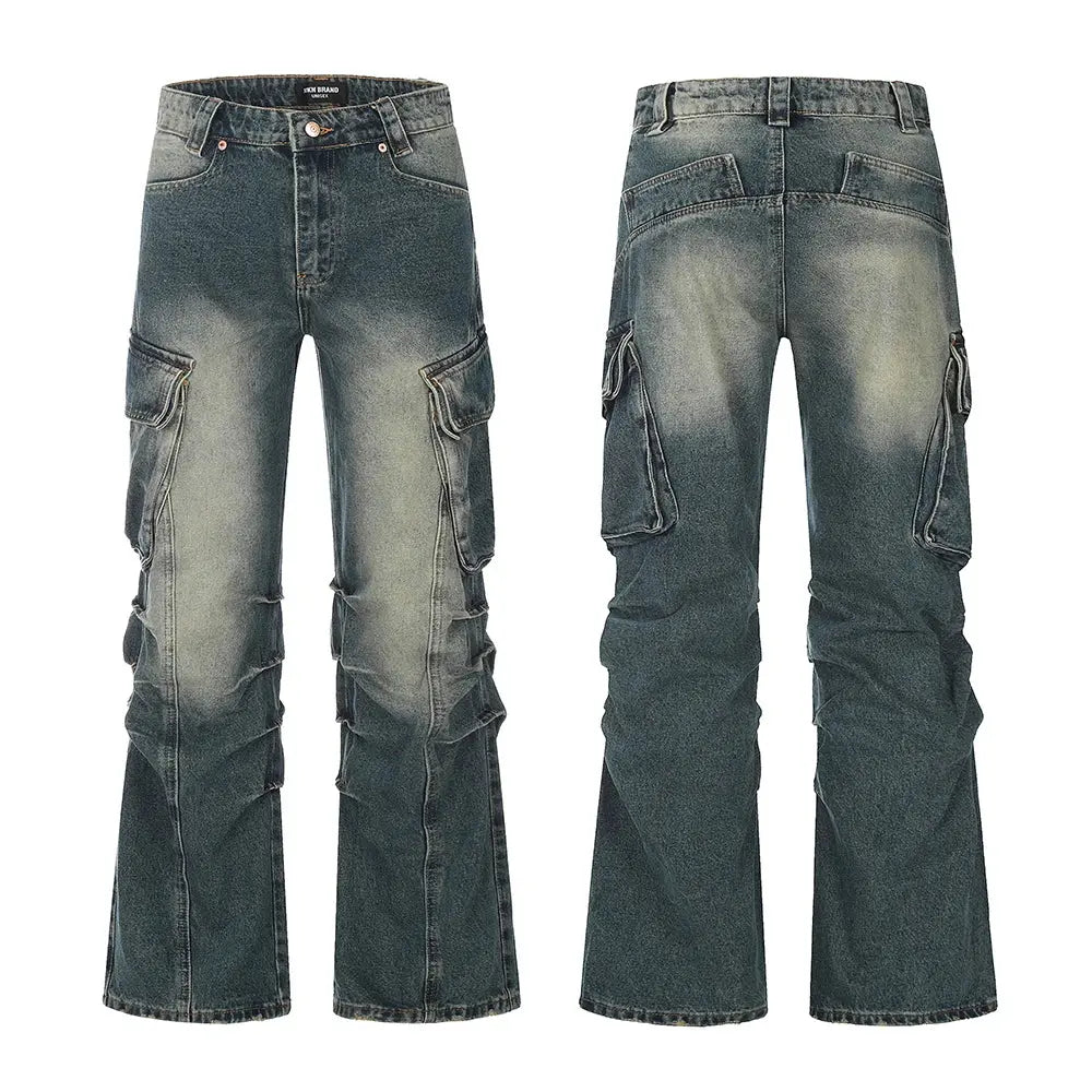 Pluto Rogue Pleated Worker Baggy Denim jeans Pluto Clo uk | Official Website