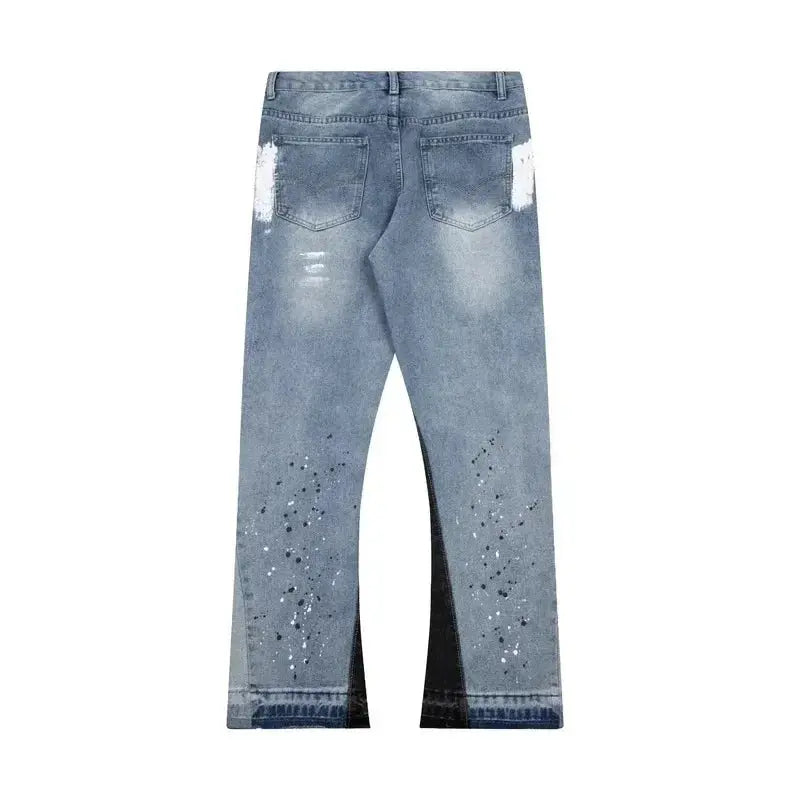 Pluto Patchworks Flared Blue Denims Pluto Clo uk | Official Website