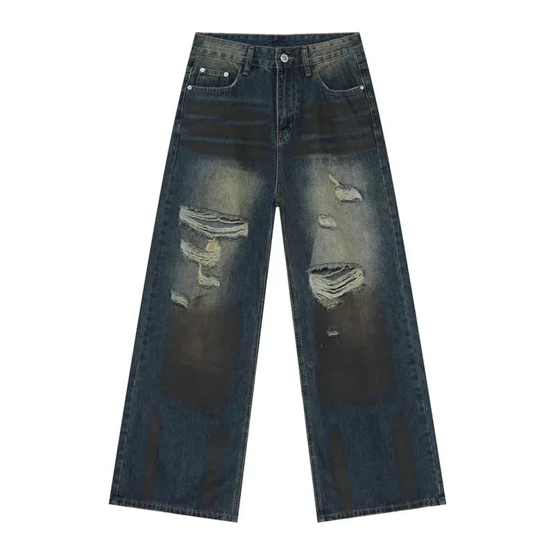 Pluto High Street Holes Blue Denim Pluto Clo uk | Official Website