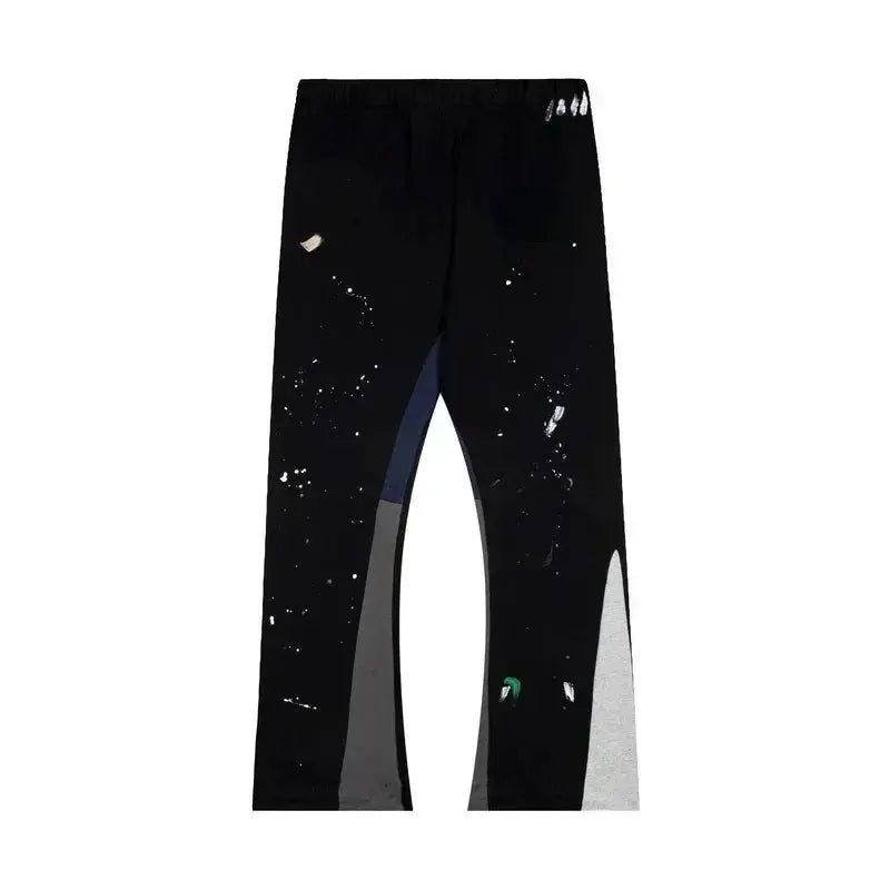 Pluto Retro Tie Dye Graffiti panel Flared Joggers Pluto Clo uk | Official Website