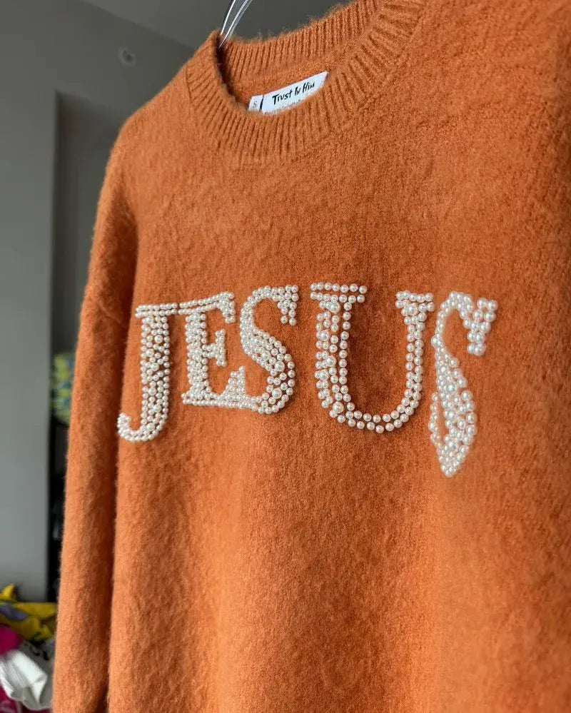 Pluto Jesus “Trust in Him” crewneck Jumper Pluto Clo uk | Official Website