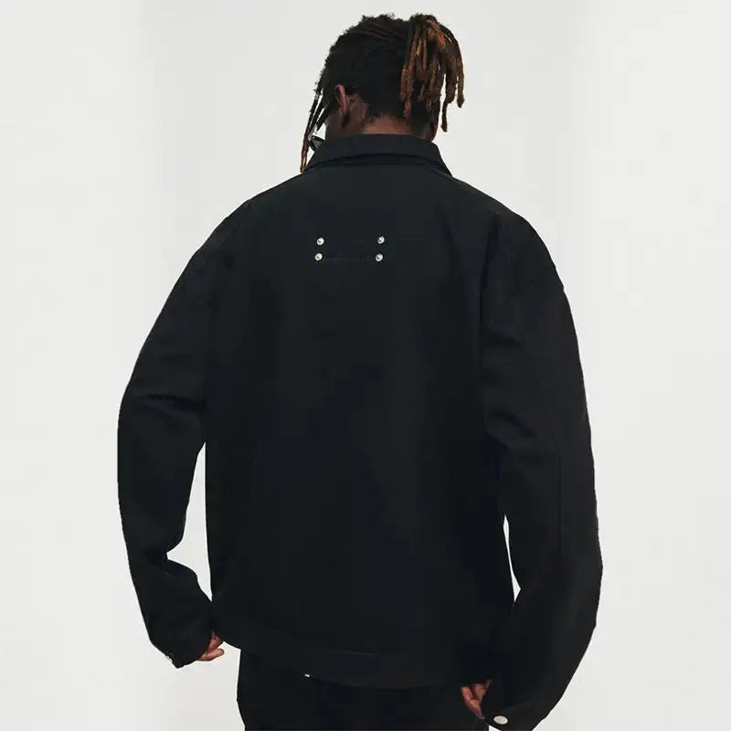 Pluto Rebel Style High Street Metal Stud Denim Jacket Pluto Clo uk | Official Website