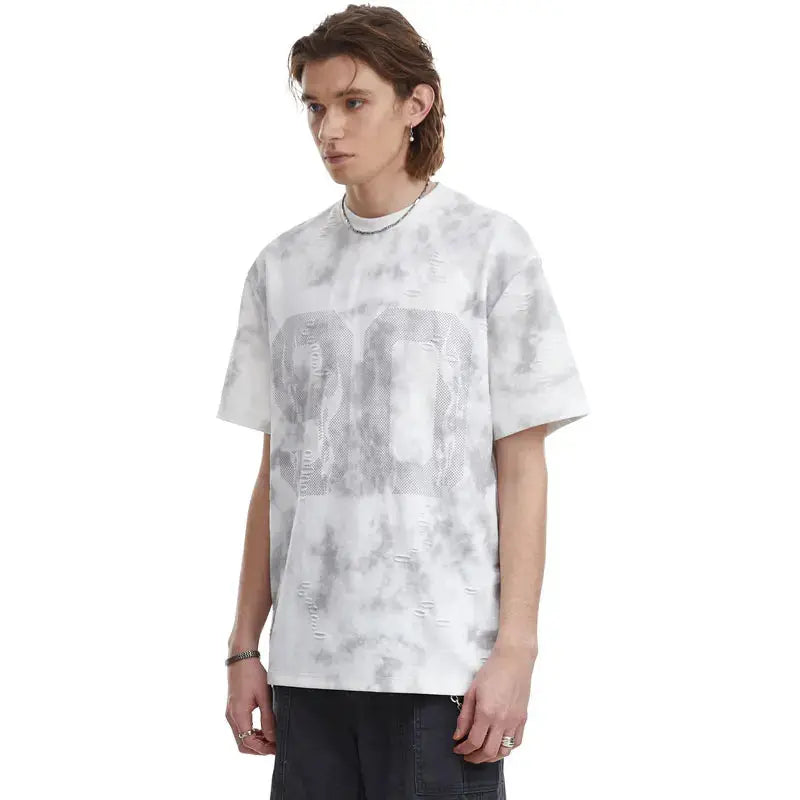 Pluto Times of Smoke washed Jersey T-Shirt Black/white Pluto Clo uk | Official Website