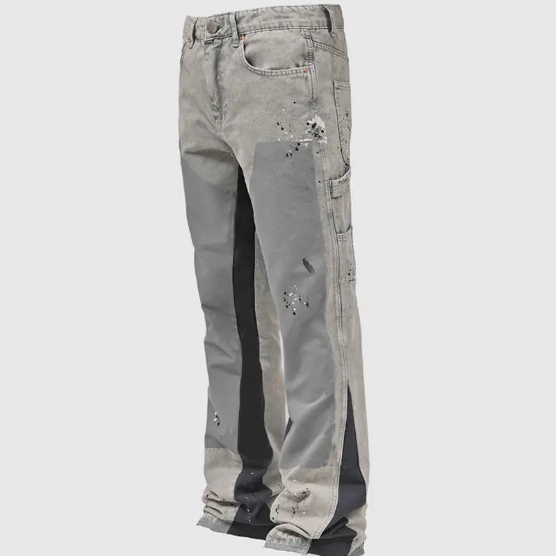Pluto Obsidian Carpenter flared Jeans Grey Pluto Clo uk | Official Website