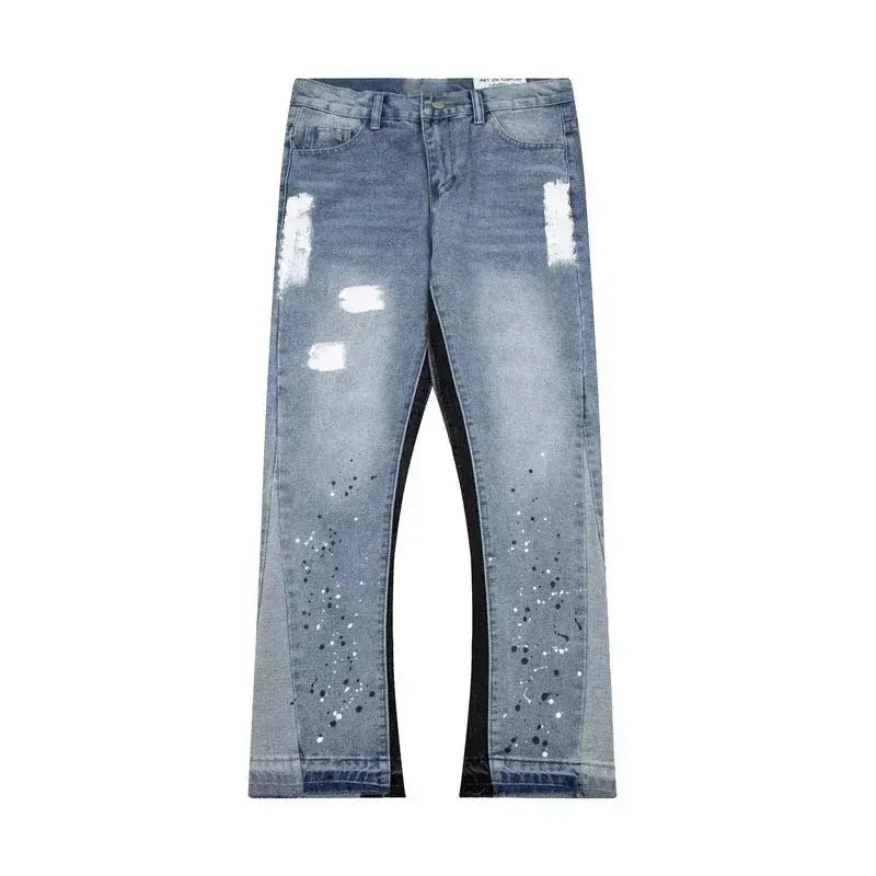 Pluto Patchworks Flared Blue Denims Pluto Clo uk | Official Website