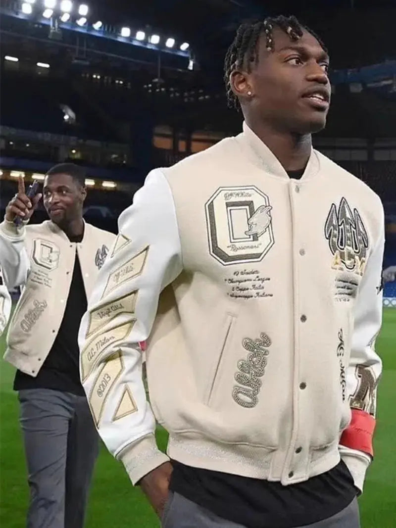 Pluto Ac Milan Varsity Jacket Beige Pluto Clo uk | Official Website