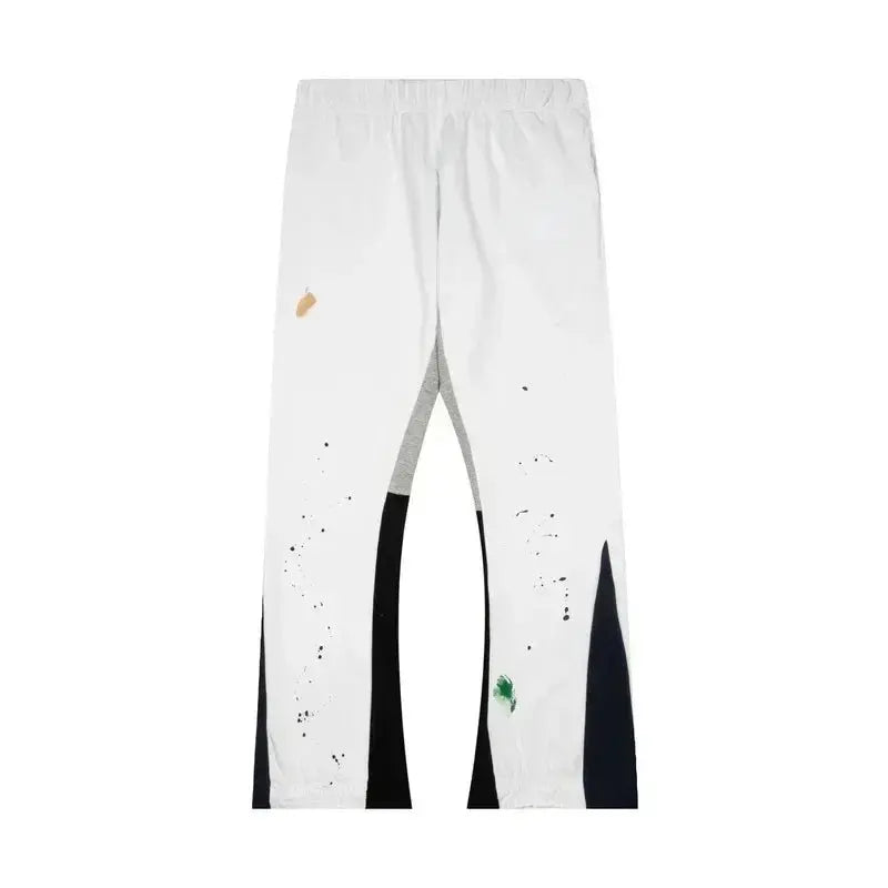 Pluto Retro Tie Dye Graffiti panel Flared Joggers Pluto Clo uk | Official Website