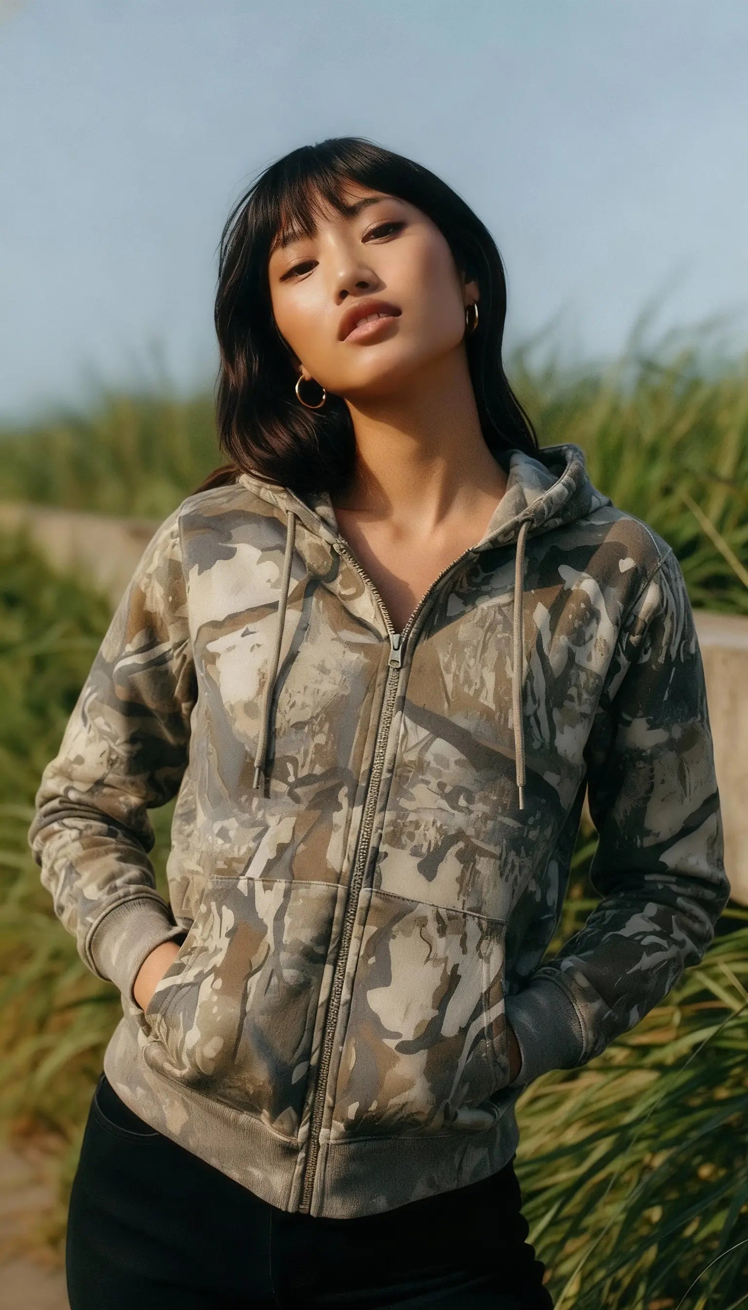 Pluto Camo’d Camoflauge Casual Zip Up Hoodie Pluto Clo uk | Official Website